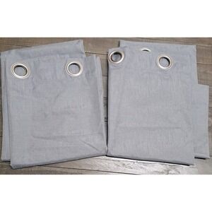 Eclipse Dayton Gray Blackout Curtain Panels 42x63 Set of 2 Thermal Grommet